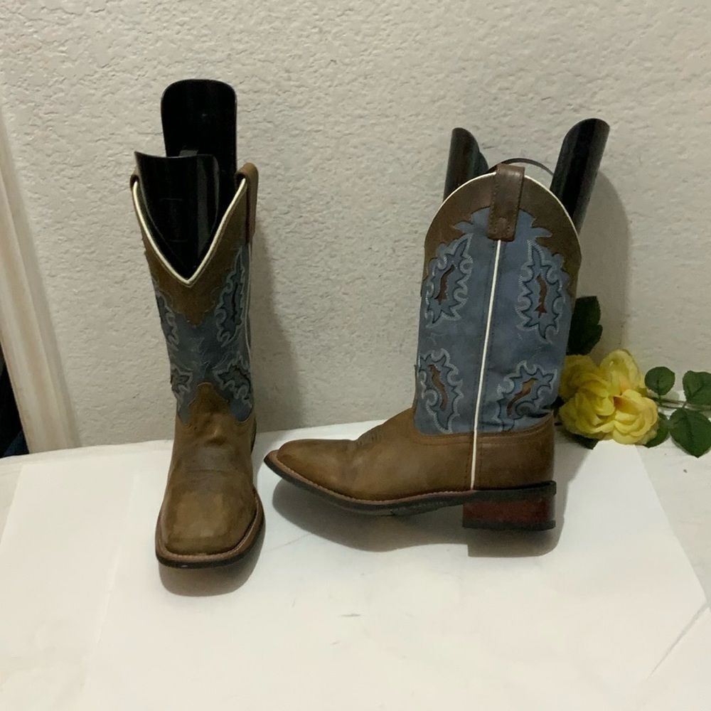 Laredo Western Brown Embroidered Cowboys Boots Women’s 7M - Picture 4 of 14
